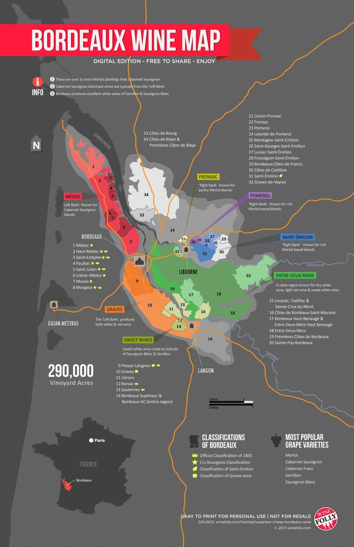 Aoc Bordeaux εμφάνιση χάρτη