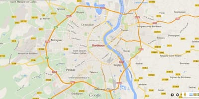Χάρτης περιοχή Bordeaux γαλλίας